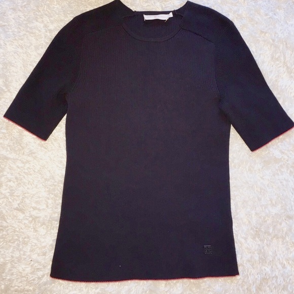 ⭐️🔻Tory Burch Ribbed Short Sleeve Top - Picture 1 of 5